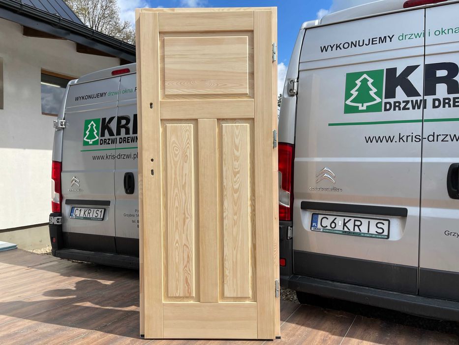 Drzwi wewnętrzne drewniane sosnowe z ościeżnicą NA WYMIAR CAŁA POLSKA