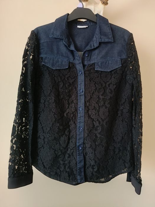 Koszula jeansowa z koronką