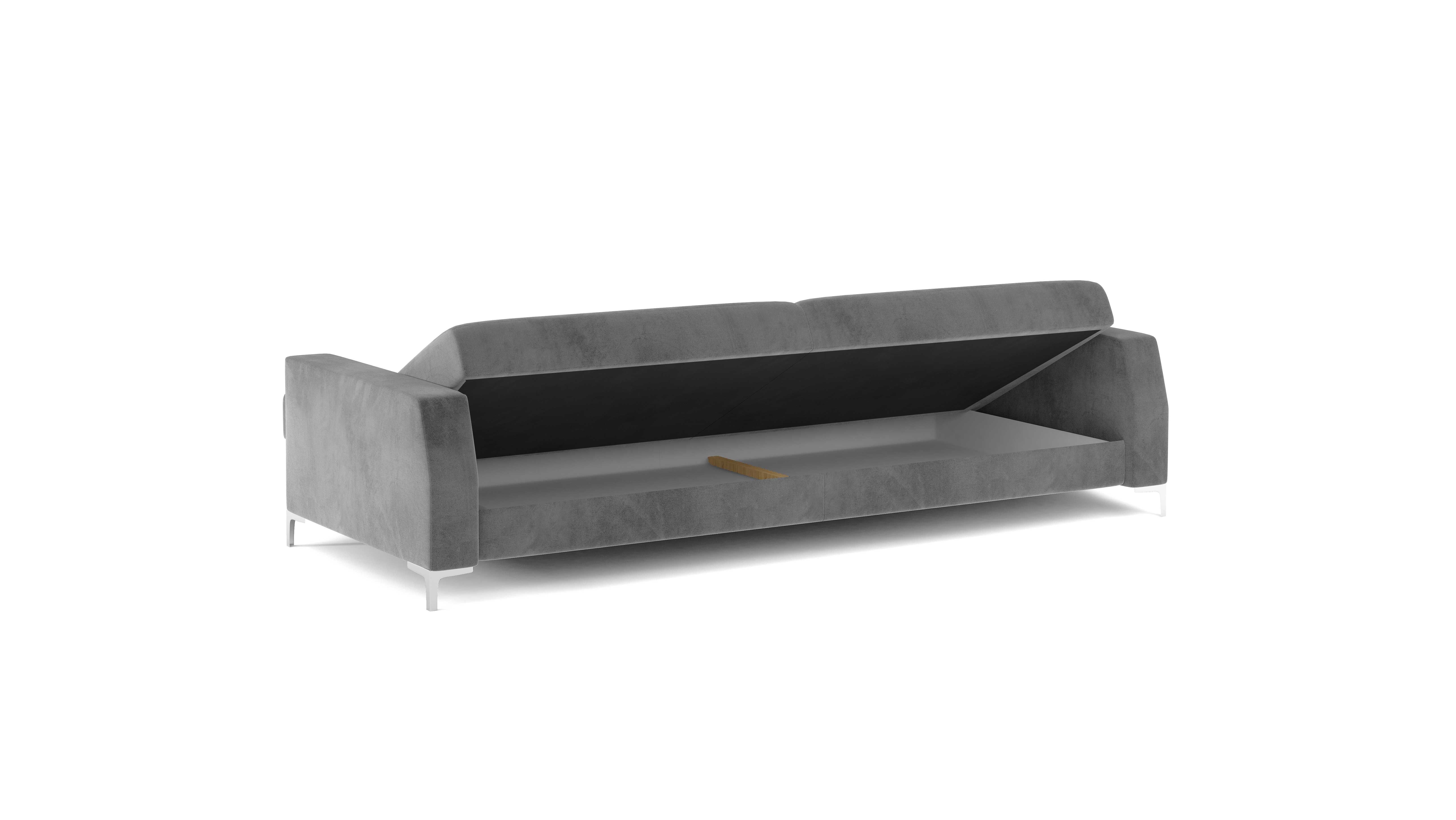 KANAPA szara z funkcją spania sofa z pojemnikiem szybka dostawa nowa