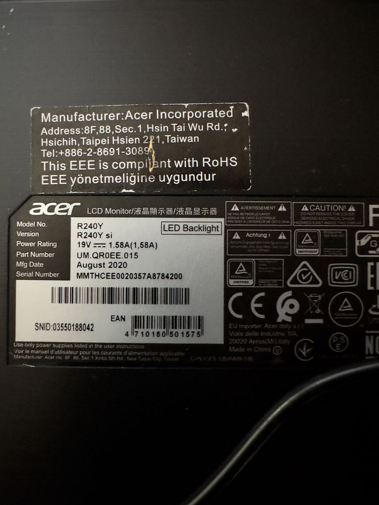 Монитор Acer r240y