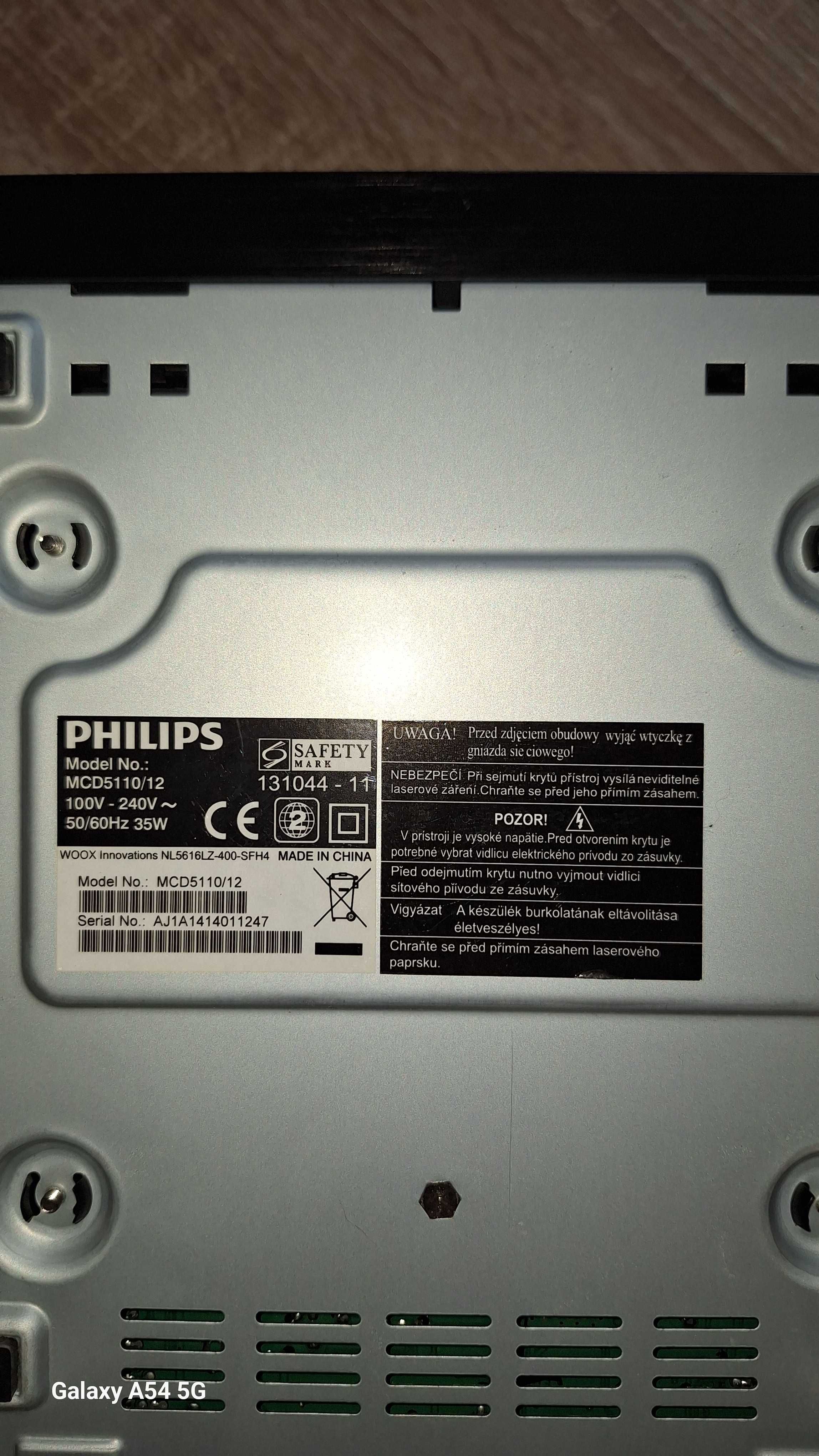 Wieża philips z DVD i mikrofonem