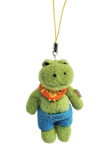 Zawieszka, breloczek, maskotka Żaba w spodenkach handmade Nici