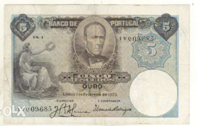 Nota 5$00/23 - alexandre herculano - chapa 1