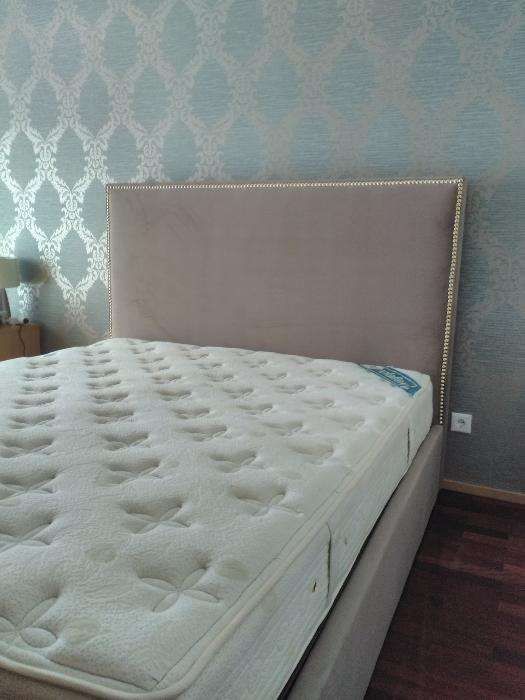 Cama 2 Estofada Nova + Estrado + Colchão (Fabricante)