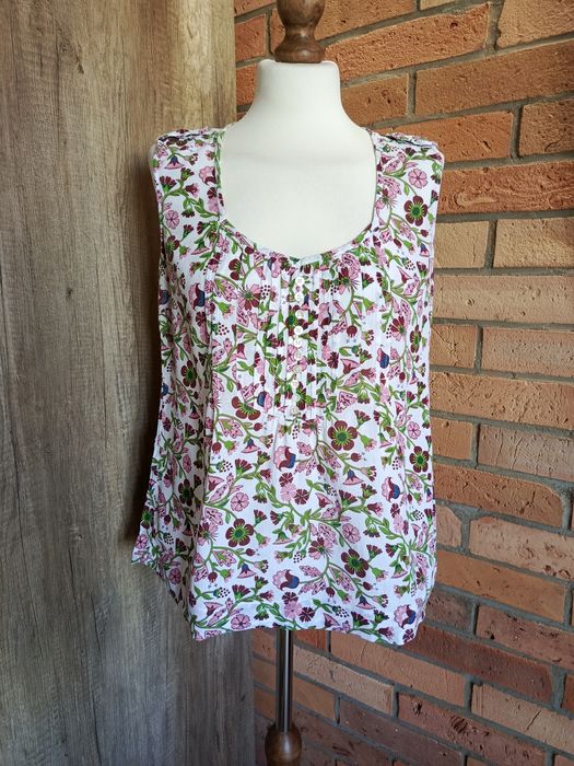 lniana bluzka Marks & Spencer L 100% len w kwiaty