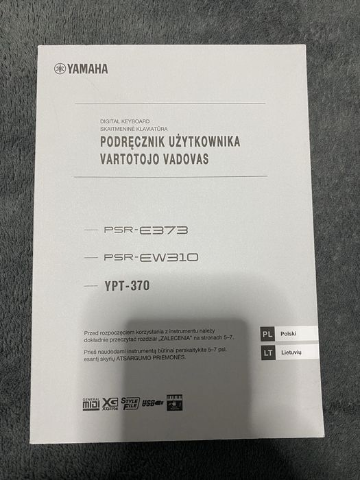 Instrukcja obsługi Yamaha PSR-E373