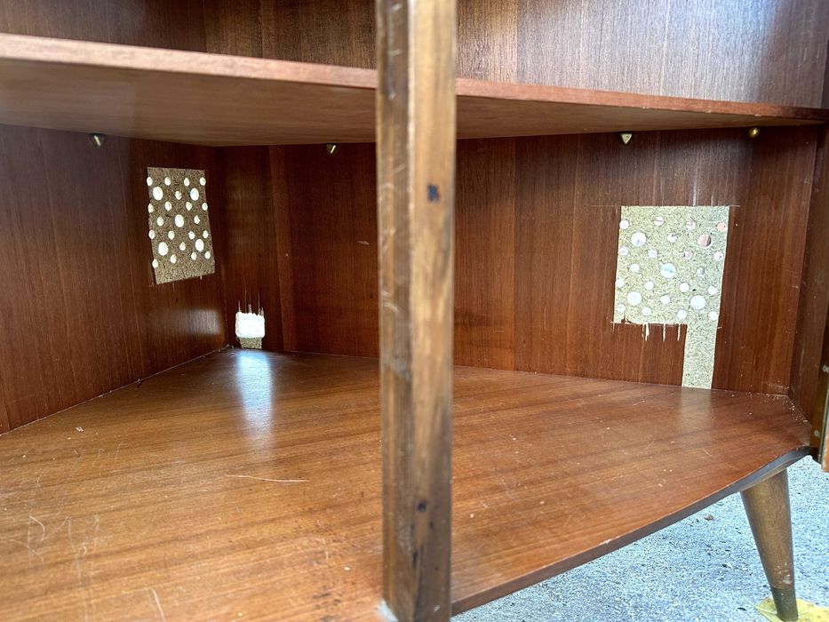 Drewnina szafka komoda narożna bufet vintage prl