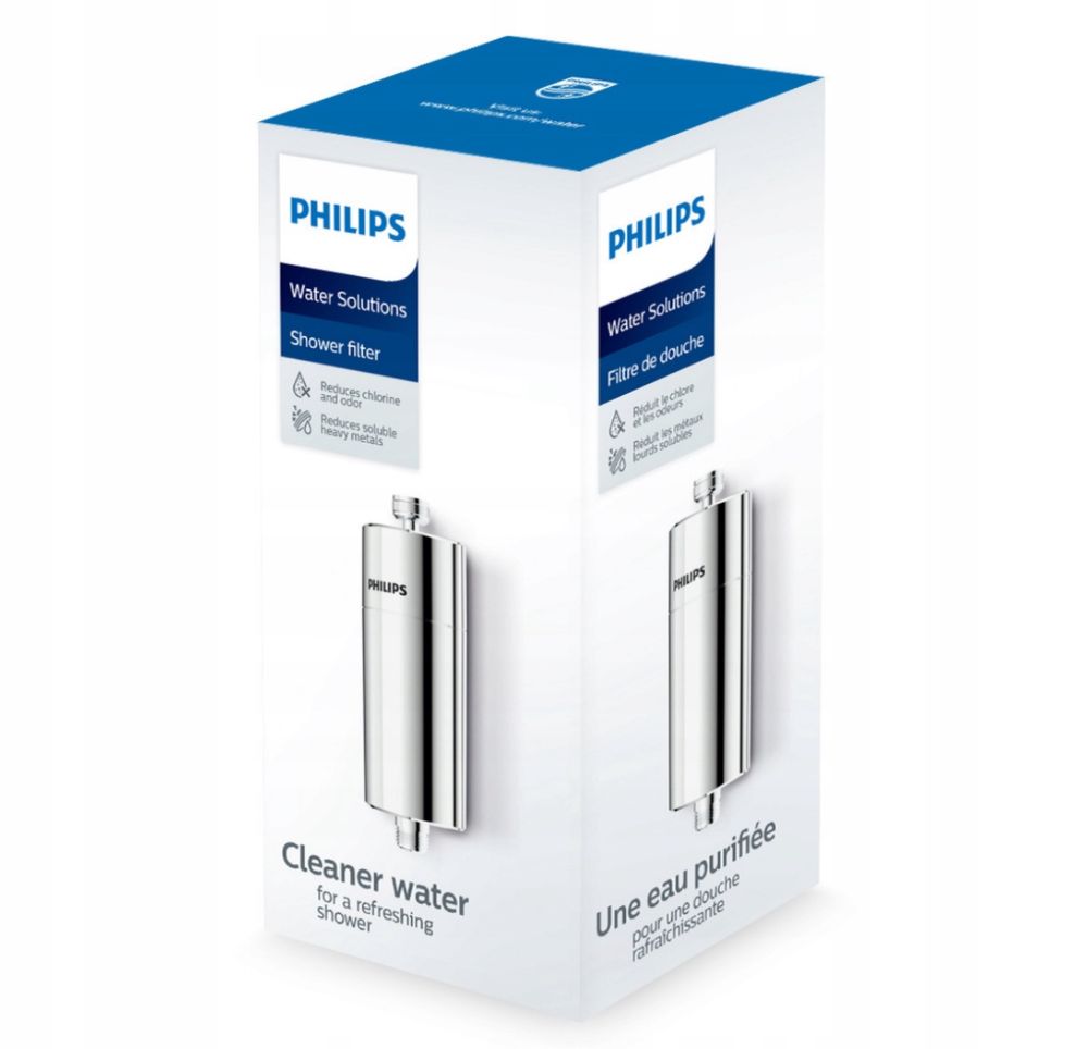 PHILIPS Filtr Prysznicowy do Wody Filtracja 50 000 L Chrom Filtr z KDF