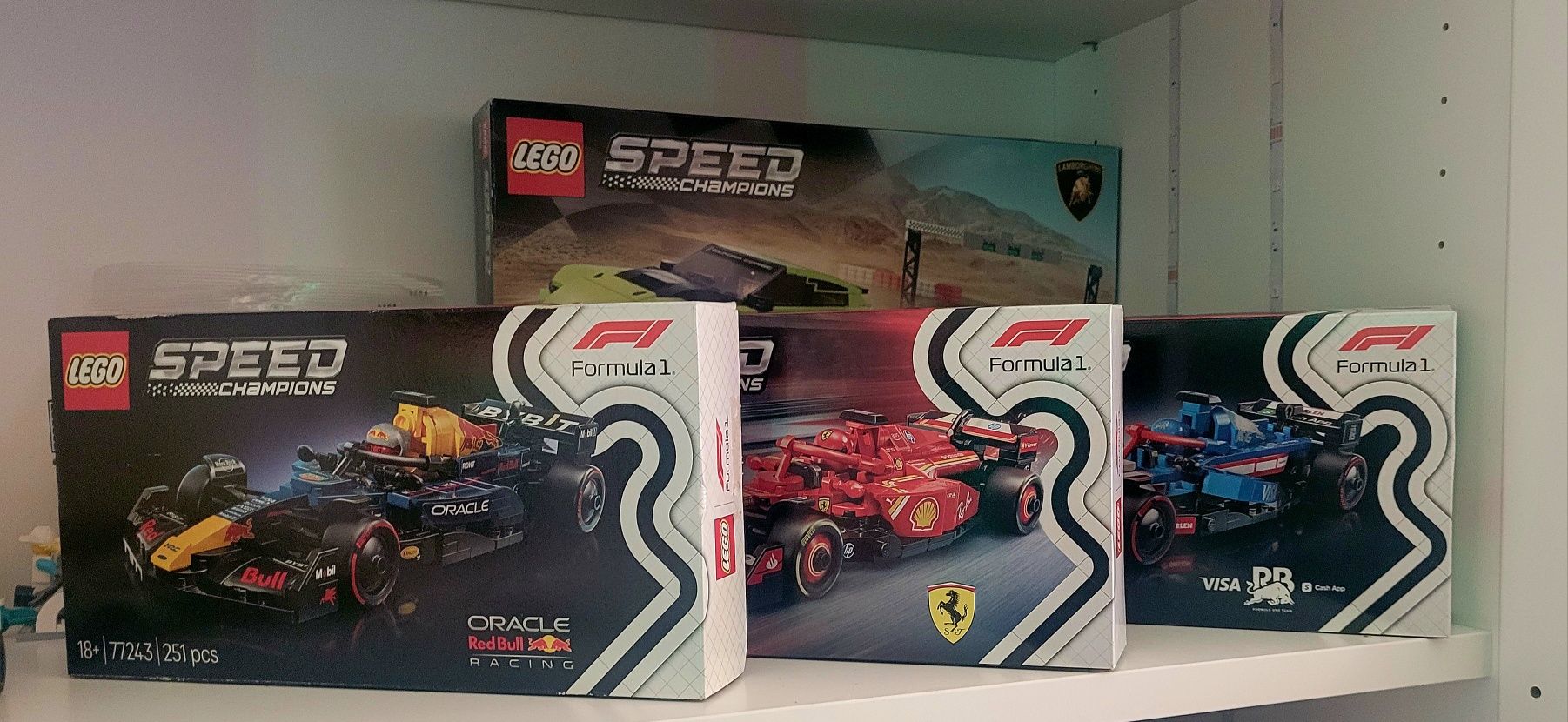Lego Speed Champions F1 - 77242 Ferrari, 77243 Red Bull, 77246 Visa RB