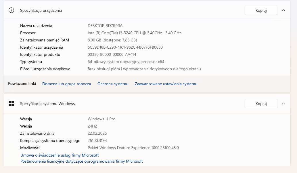 Komputer Stacjonarny Dell Vostro 270s i3 8GB 256SSD WINDOWS 11