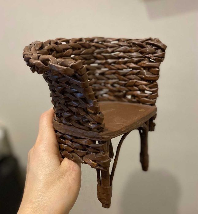 Кресло для куклы, плетеное кресло