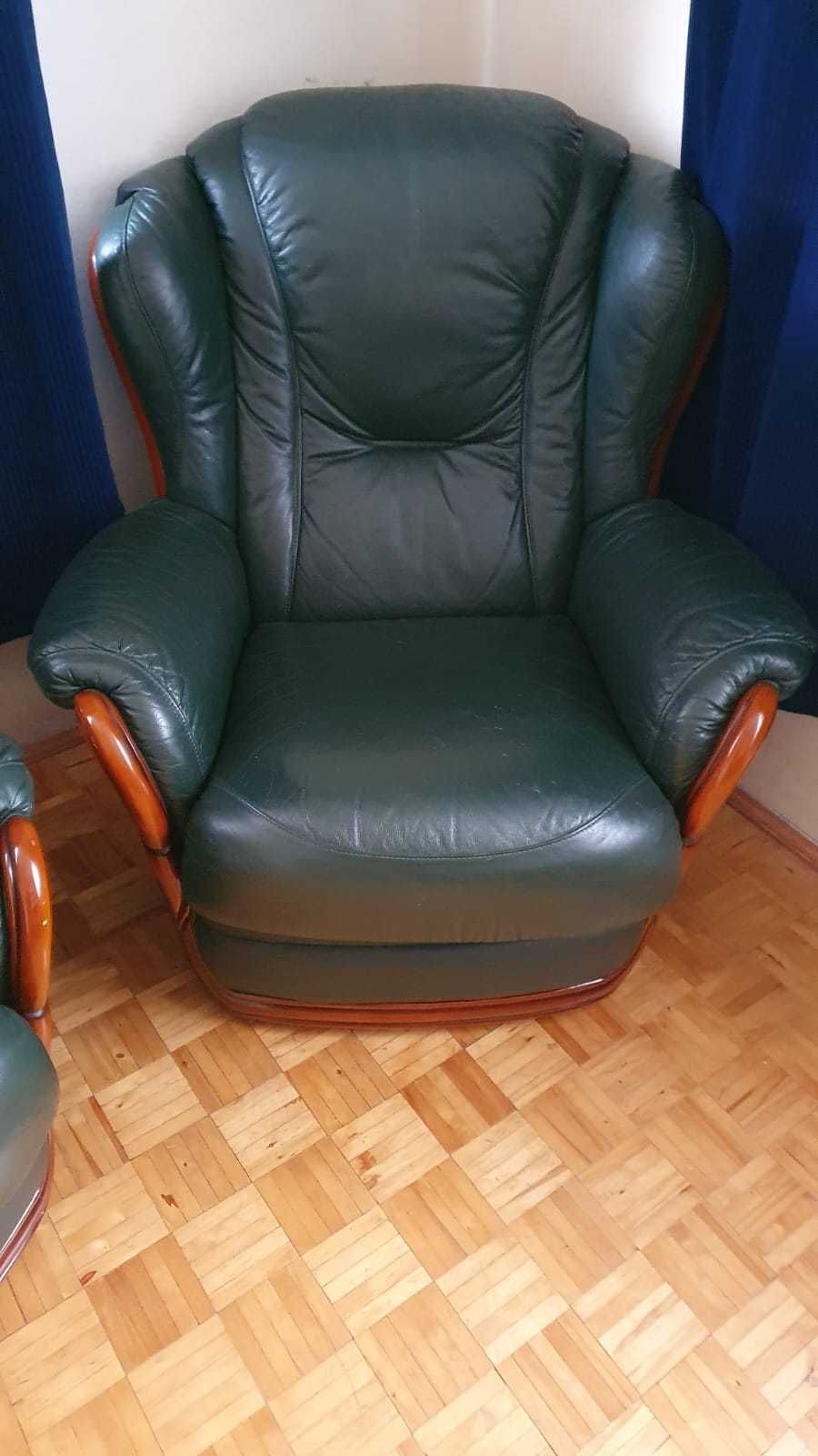 Sofa +2 fotele  kolor zielony