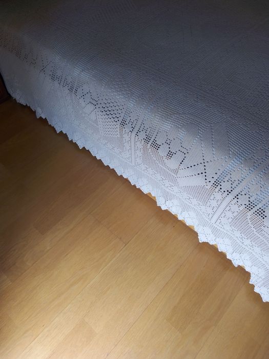 Colcha de crochê feita a mão