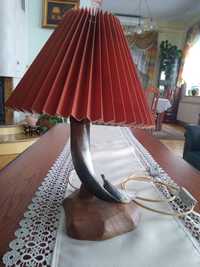 Myśliwska lampka  antyk z rogu naturalnego