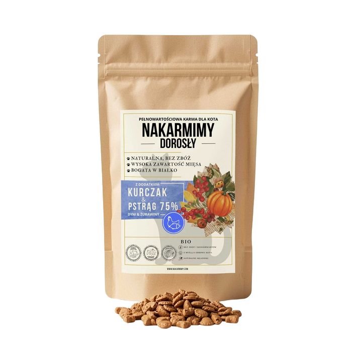 Karma sucha Kot Dorosły NAKARMIMY – Kurczak i Pstrąg 4.5kg