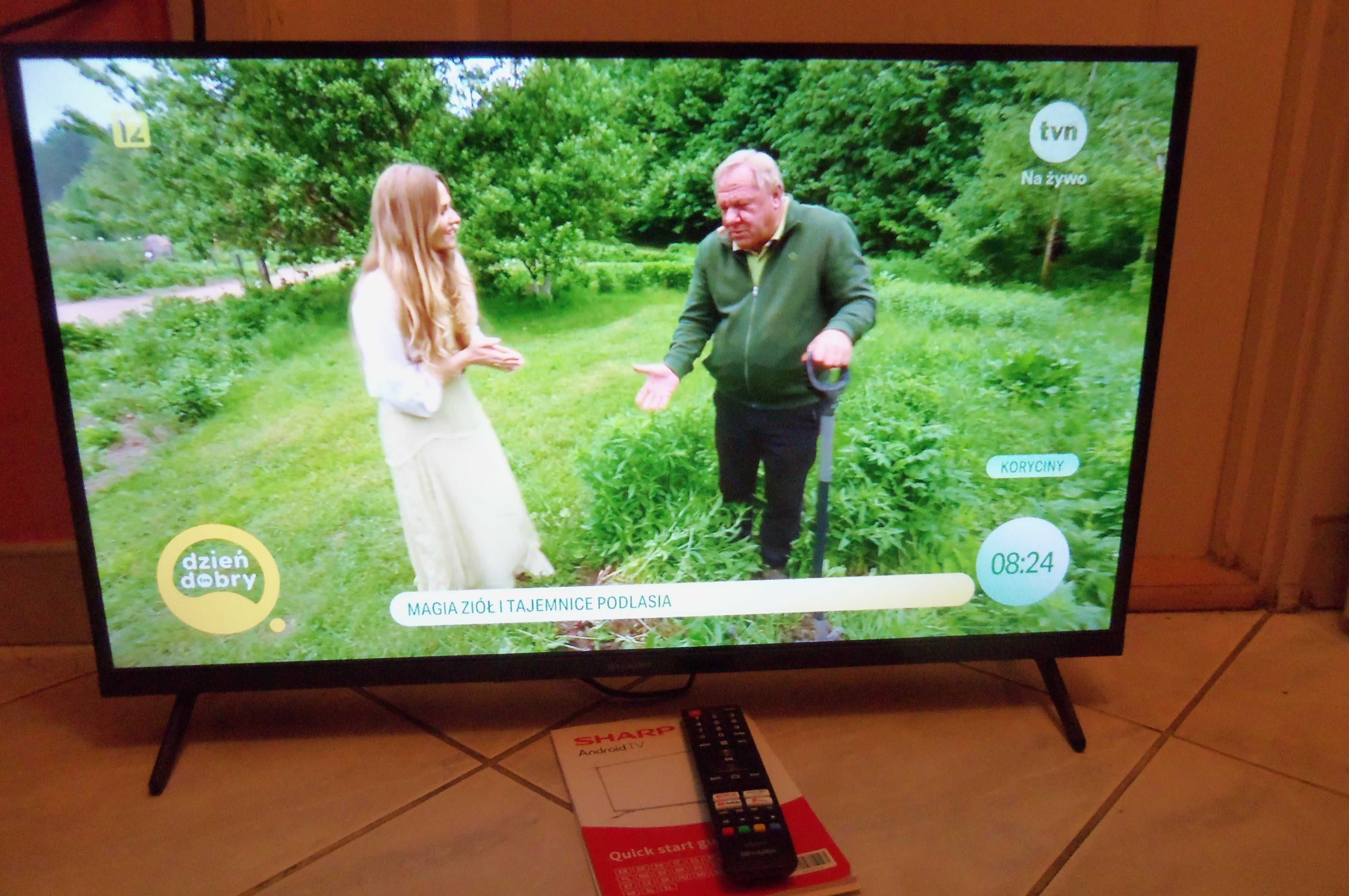 Sharp 32 cale, SMART,WIFI, dvb-t2 h.265,USB,HDMI, pilot, NA GWARANCJI.