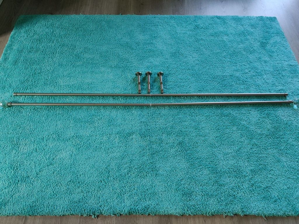 Karnisz podwójny 190 cm stal nierdzewna