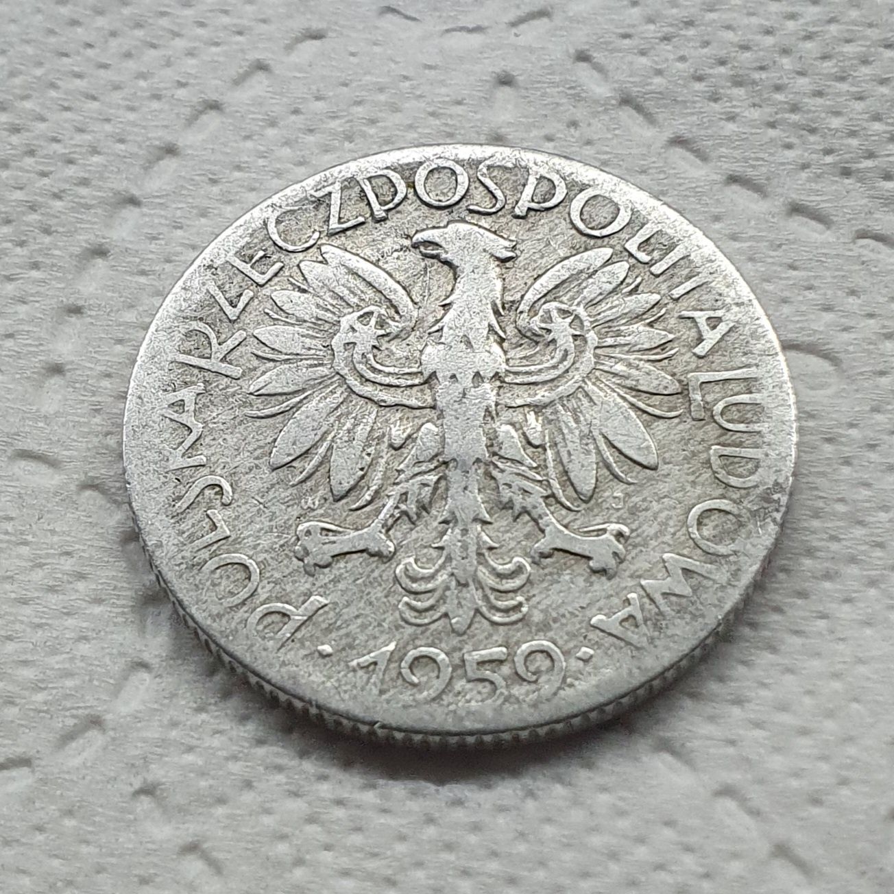 Moneta 5zl 5zł rybak 1959 rok