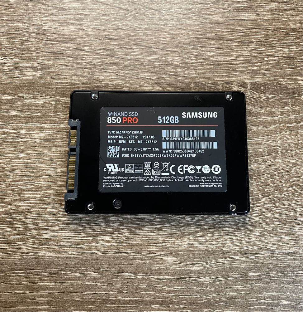 Samsung 850 pro 512 gb гигабайт ssd диск 99% жизни для пк и ноутбуков