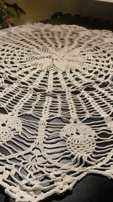 Serweta okragla obrus szydelkowy 94 cm