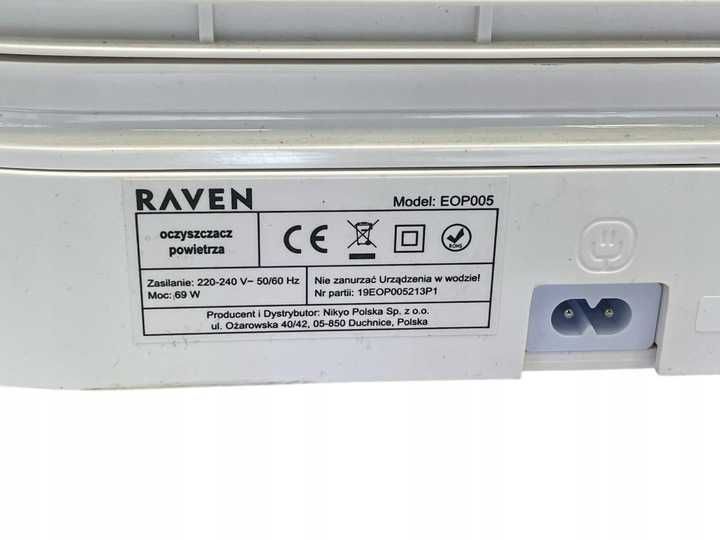 Oczyszczacz powietrza Raven EOP005 | 69W | 650m³/h | BIAŁY |