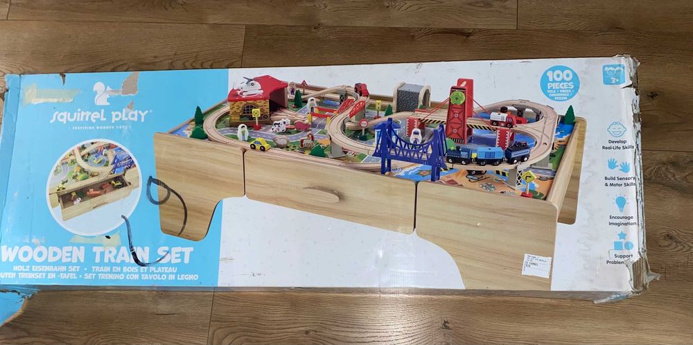 Zestaw torów kolejowych z drewna „Squirrel Play” 100 elementów OUTLET