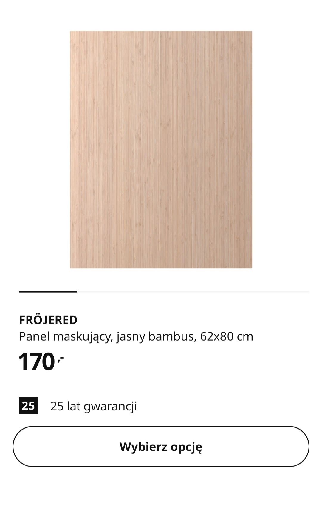 IKEA FRÖJERED 4 Panele maskujące 62x80 39x80, Front szuflady 60x40,