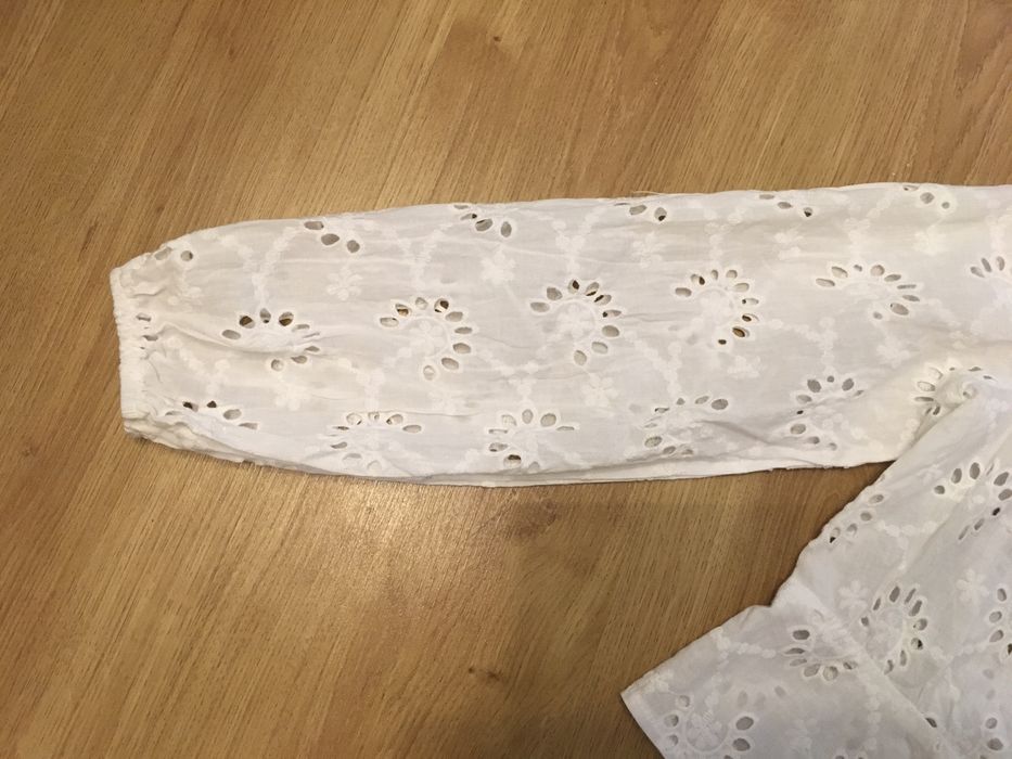 Ażurowa biała bawelna 100% bluzeczka damska na lato 38/M