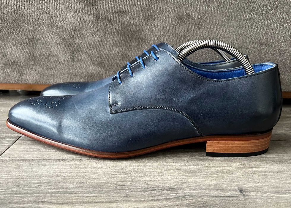 Нові Mr Fiarucci 44 Іспанія Броги Сині Шкіряні Оксфорди Чоловічі Туфлі