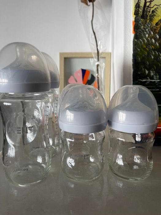 Conjunto biberões Philips Avent de vidro novos