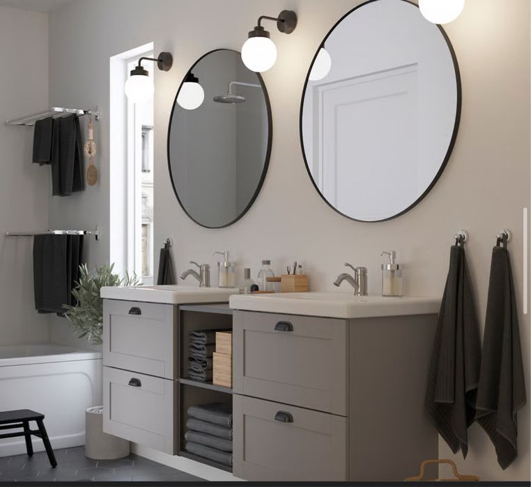 Espelho Preto IKEA LINDBYN 80cm, NOVO