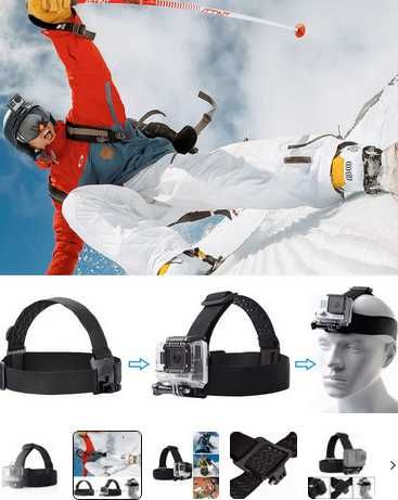 Uchwyt sportowy na kask/głowę - do GoPro Hero EKEN, Xiaomi, DJI Osmo