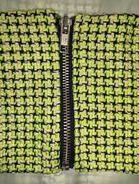 Jasny zielony jaskrawy krótki bawełniany top w pepitkę Asos 42 XL
