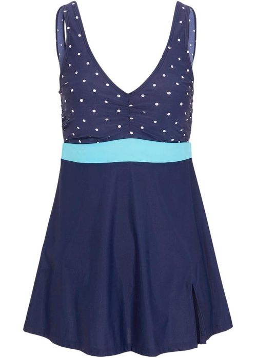 B.P.C sukienka kąpielowa granatowa w grochy r.44