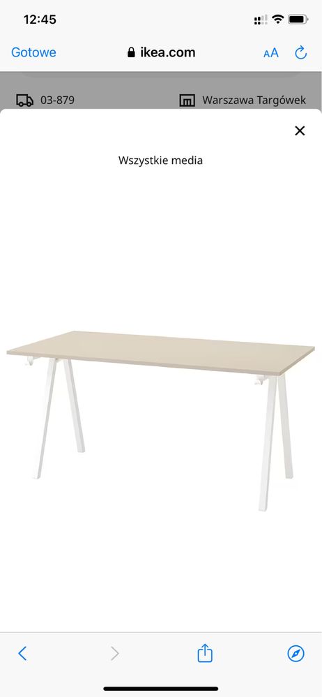 Biały blat IKEA Trotten 160x80 blat biurko