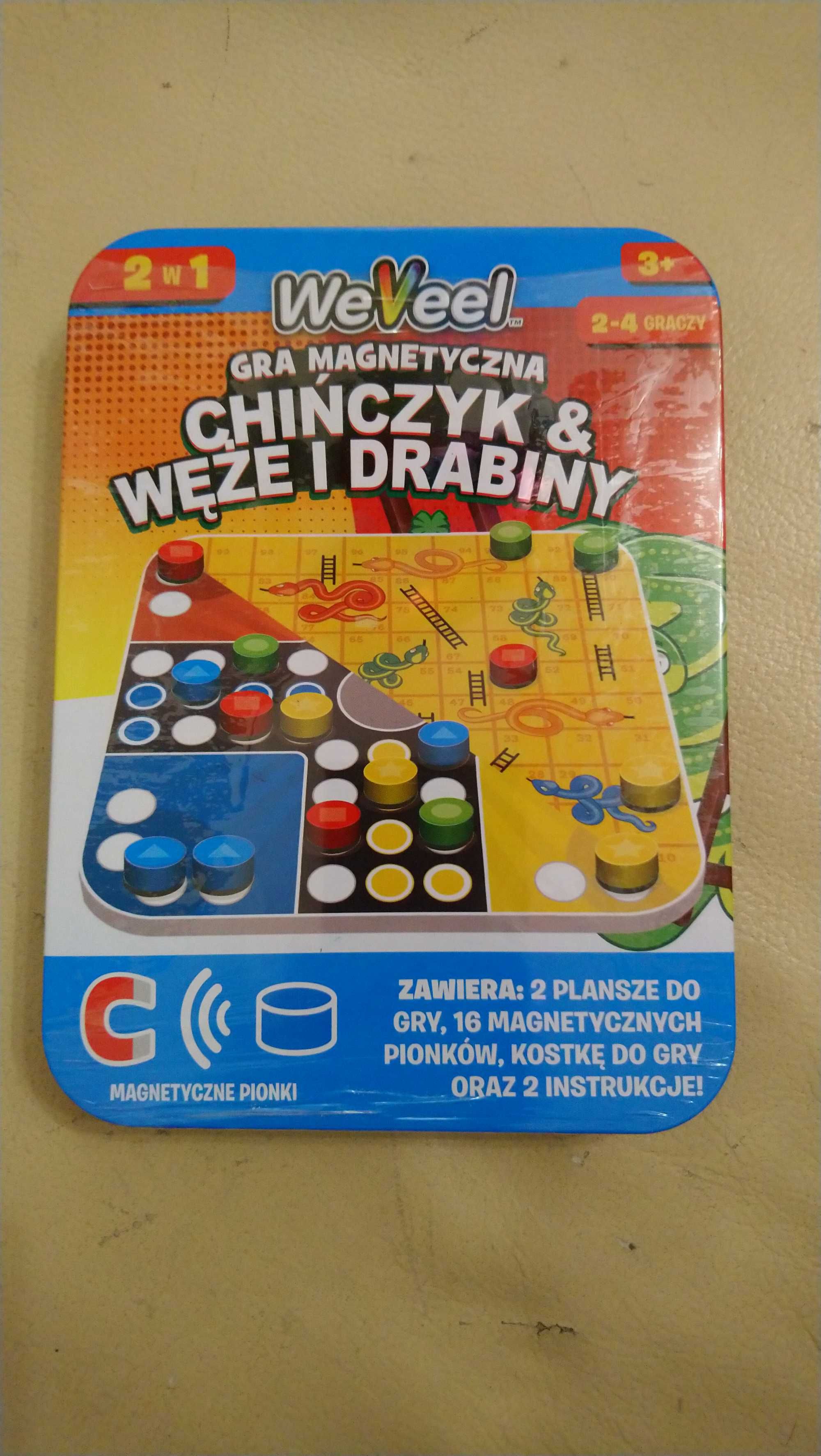 Gra magnetyczna podróżna logiczna chińczyk węże i drabiny