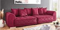 Big Sofa Kanapa Sofa XXL Nowy glamour burgund-bordo pikowane Narożnik