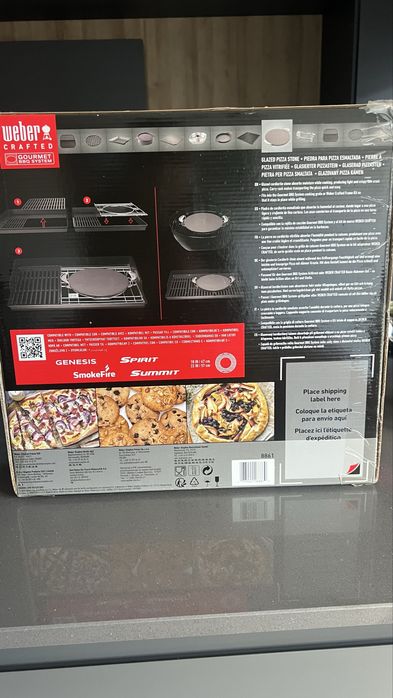 Pedra para pizza grelhador Weber