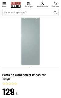 Porta de correr em vidro fosco