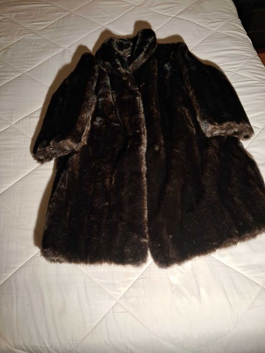 Casaco longo de inverno vintage anos 60 Tissavel França