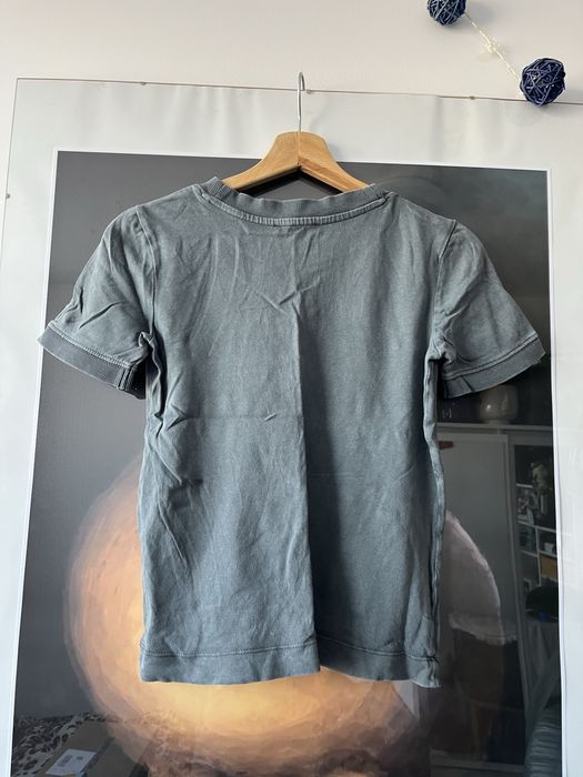 Zara koszulka niebieska brudny niebieski sciagacze lamówki