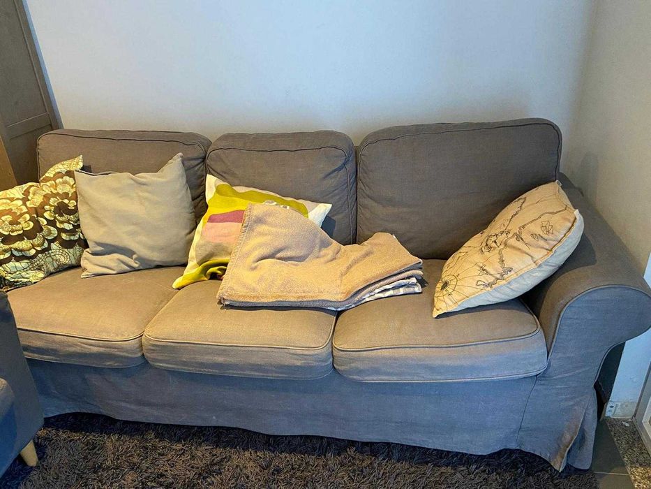 Sofá 3 lugares cinza IKEA