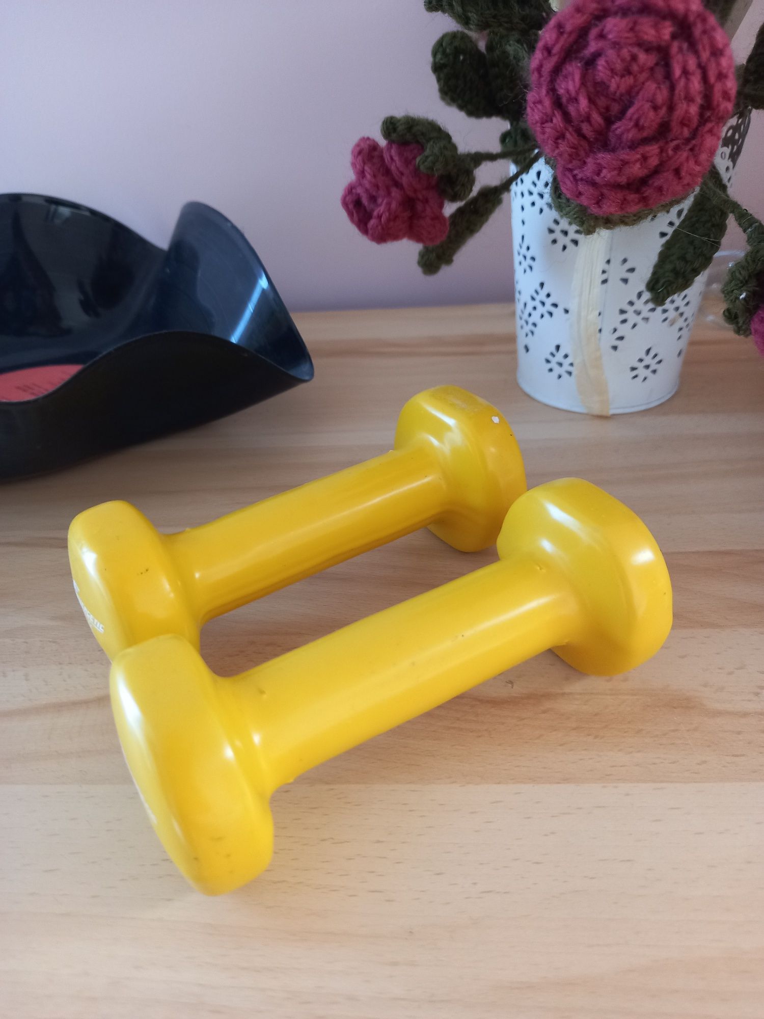 dwa gumowe hantle hantelki ciężarki 0,75kg