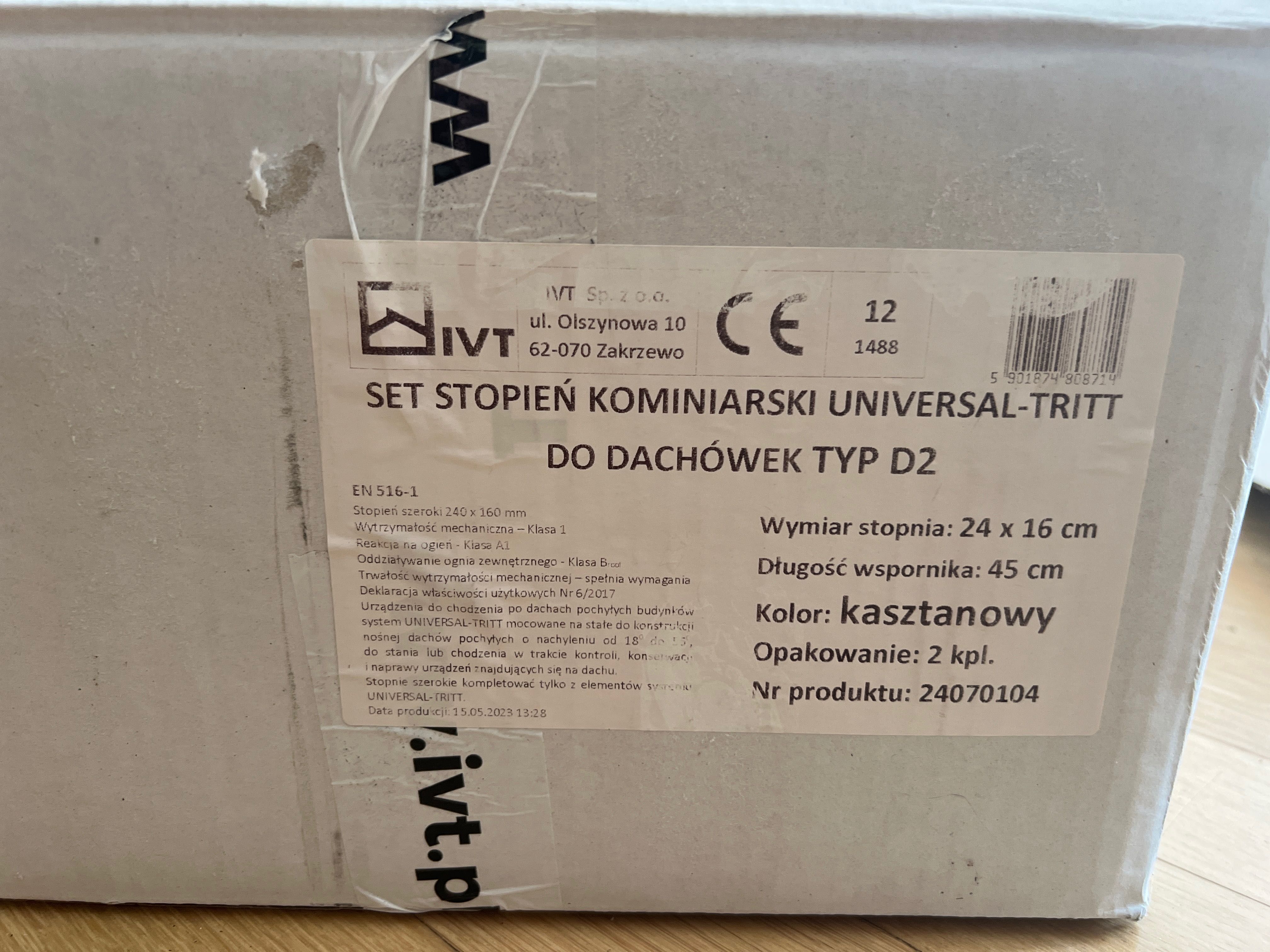Stopień kominiarski (kolor kasztanowy) - zestaw 2 sztuki