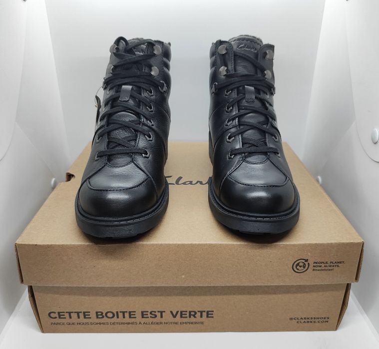 25 26,5см водонепроницаемые кожаные зимние ботинки Clarks ор