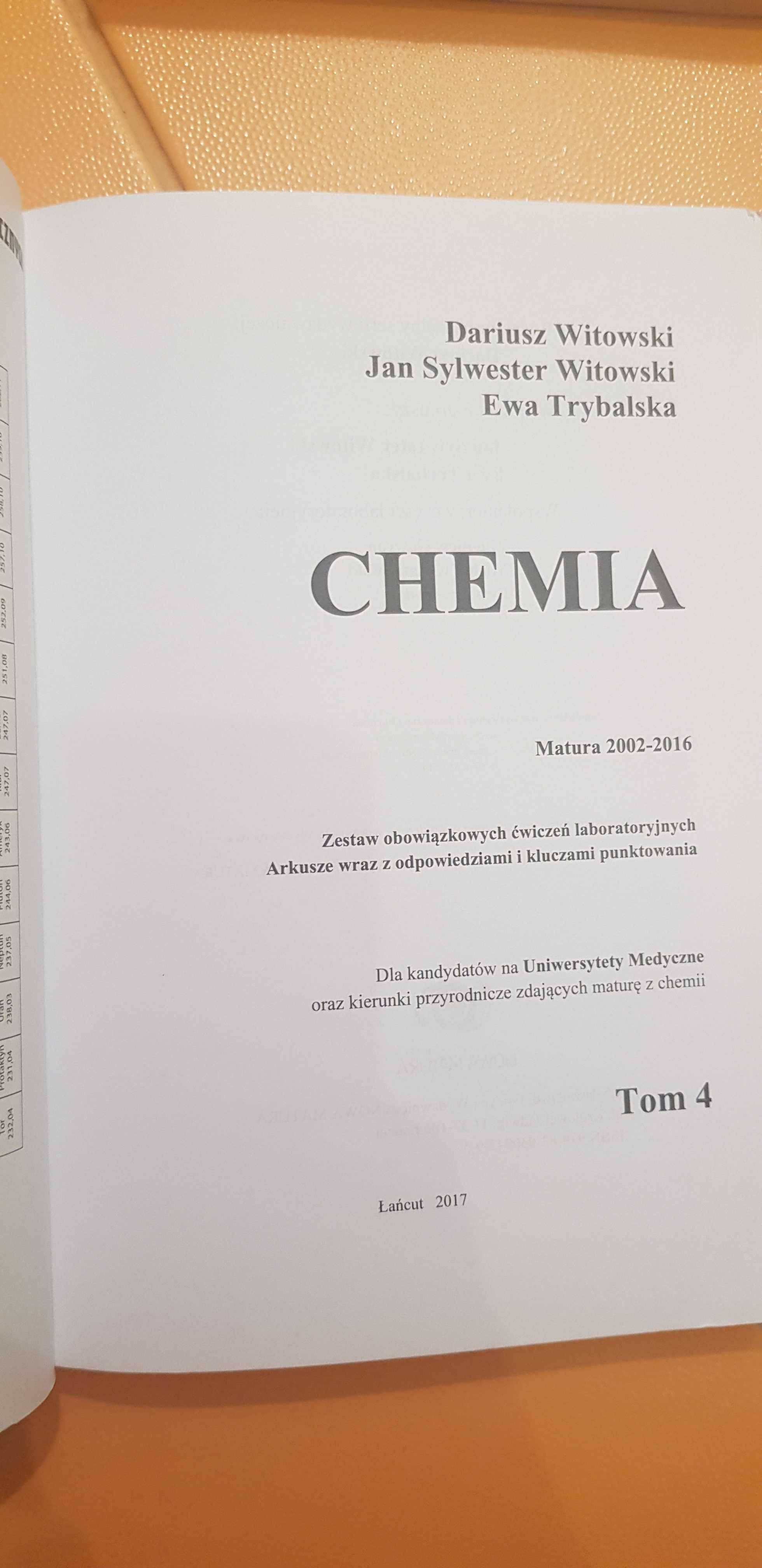 Chemia. Witowski. Tom 1, 2 i 4. Zbiory zadań.