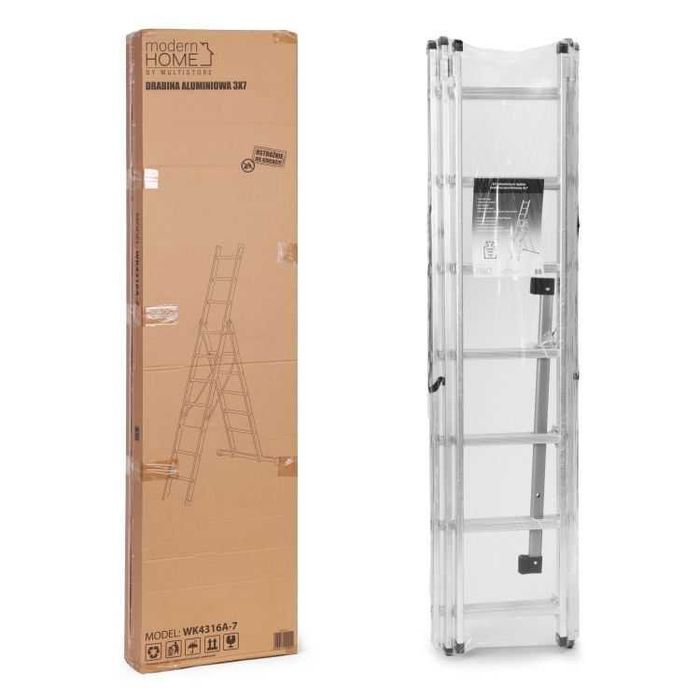 DRABINA ALUMINIOWA 3x7 do 150 kg - składana / wielofunkcyjna