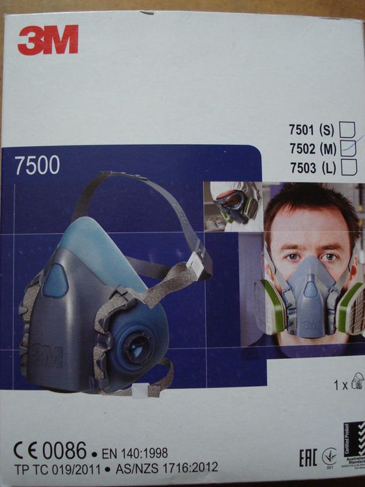 Maska 3M 7503 roz.L, filtr gaz ABEK1 6059, 4xfiltr 5925 P2, osłona 501