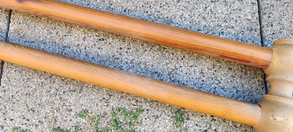 Karnisz podwójny drewniany solidny 140cm