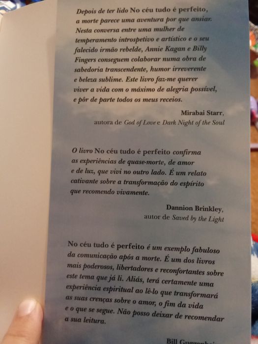Livro No Céu tudo é perfeito NOVO não foi lido